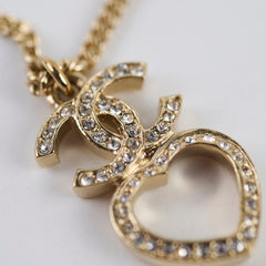 Chanel Strass Heart Necklace 2023 Chanel Strass Heart Necklace 2023