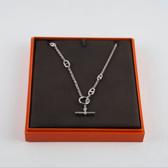 Hermes Farandole Silver Necklace 80 Hermes Farandole Silver Necklace 80