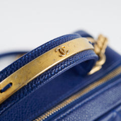 Chanel Blue Leather Caviar Blue Bowling Bag Chanel Blue Leather Caviar Blue Bowling Bag