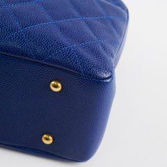 Chanel Blue Leather Caviar Blue Bowling Bag Chanel Blue Leather Caviar Blue Bowling Bag