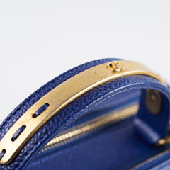 Chanel Blue Leather Caviar Blue Bowling Bag Chanel Blue Leather Caviar Blue Bowling Bag