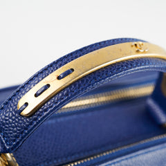 Chanel Blue Leather Caviar Blue Bowling Bag Chanel Blue Leather Caviar Blue Bowling Bag