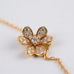 Van Cleef & Arpels Mini Frivole 18k Pink Gold Diamond Necklace 2021 Van Cleef & Arpels Mini Frivole 18k Pink Gold Diamond Necklace 2021