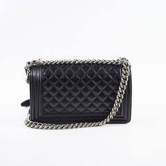 Chanel Caviar Old Medium Boy Black Series 28 Chanel Caviar Old Medium Boy Black Series 28