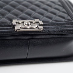 Chanel Caviar Old Medium Boy Black Series 28 Chanel Caviar Old Medium Boy Black Series 28