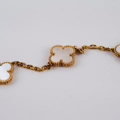 Van Cleef & Arpels Vintage Alhambra 10 Motifs White Mother of Pearl Necklace Van Cleef & Arpels Vintage Alhambra 10 Motifs White Mother of Pearl Necklace