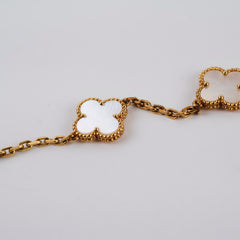 Van Cleef & Arpels Vintage Alhambra 10 Motifs White Mother of Pearl Necklace Van Cleef & Arpels Vintage Alhambra 10 Motifs White Mother of Pearl Necklace