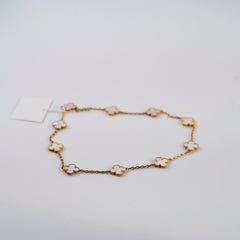 Van Cleef & Arpels Vintage Alhambra 10 Motifs White Mother of Pearl Necklace Van Cleef & Arpels Vintage Alhambra 10 Motifs White Mother of Pearl Necklace
