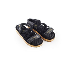 Chanel Raffia Sandals Black - Size 40 Chanel Raffia Sandals Black - Size 40