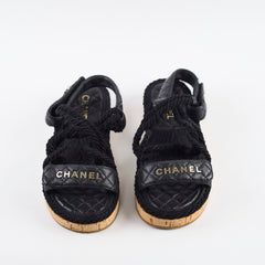 Chanel Raffia Sandals Black - Size 40 Chanel Raffia Sandals Black - Size 40