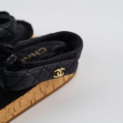 Chanel Raffia Sandals Black - Size 40 Chanel Raffia Sandals Black - Size 40