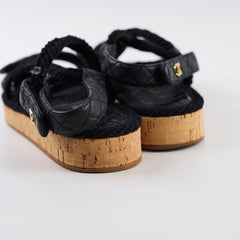 Chanel Raffia Sandals Black - Size 40 Chanel Raffia Sandals Black - Size 40
