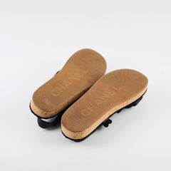 Chanel Raffia Sandals Black - Size 40 Chanel Raffia Sandals Black - Size 40
