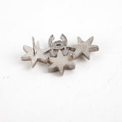 Chanel Star Logo Rhinestone Silver Earrings Costume Jewellery Chanel Star Logo Rhinestone Silver Earrings Costume Jewellery
