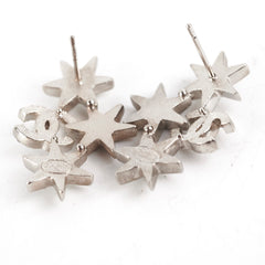 Chanel Star Logo Rhinestone Silver Earrings Costume Jewellery Chanel Star Logo Rhinestone Silver Earrings Costume Jewellery
