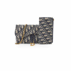 Christian Dior Oblique Saddle Wallet on Chain WOC Christian Dior Oblique Saddle Wallet on Chain WOC
