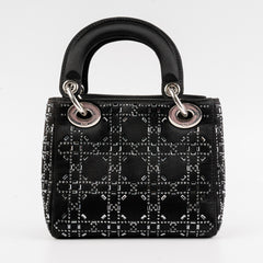 Christian Dior Mini Lady Dior Strass Satin Bag Black Christian Dior Mini Lady Dior Strass Satin Bag Black