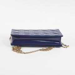 Christian Dior Navy Patent Wallet On Chain Christian Dior Navy Patent Wallet On Chain