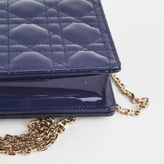 Christian Dior Navy Patent Wallet On Chain Christian Dior Navy Patent Wallet On Chain