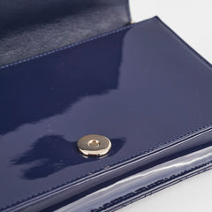 Christian Dior Navy Patent Wallet On Chain Christian Dior Navy Patent Wallet On Chain
