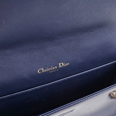 Christian Dior Navy Patent Wallet On Chain Christian Dior Navy Patent Wallet On Chain