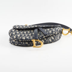 Christian Dior Oblique Saddle Bag Navy Christian Dior Oblique Saddle Bag Navy