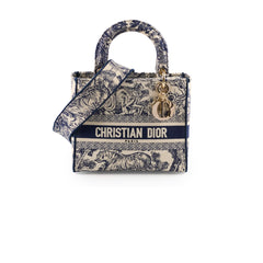 Christian Dior Medium Lady D-Lite Bag Blue/White Christian Dior Medium Lady D-Lite Bag Blue/White