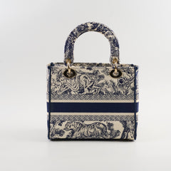Christian Dior Medium Lady D-Lite Bag Blue/White Christian Dior Medium Lady D-Lite Bag Blue/White