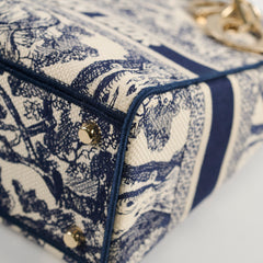Christian Dior Medium Lady D-Lite Bag Blue/White Christian Dior Medium Lady D-Lite Bag Blue/White