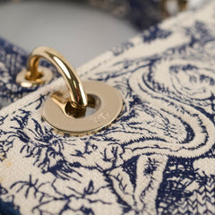 Christian Dior Medium Lady D-Lite Bag Blue/White Christian Dior Medium Lady D-Lite Bag Blue/White