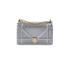 Christian Dior Micro Cannage Medum Diorama Metallic Silver Christian Dior Micro Cannage Medum Diorama Metallic Silver