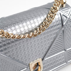 Christian Dior Micro Cannage Medum Diorama Metallic Silver Christian Dior Micro Cannage Medum Diorama Metallic Silver