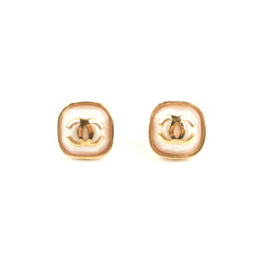 Chanel Square Cushion CC Logo Pearl Earrings Costume Jewellery Chanel Square Cushion CC Logo Pearl Earrings Costume Jewellery