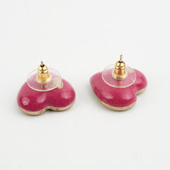 Chanel Pink Heart Logo Earrings Custome Jewellery Chanel Pink Heart Logo Earrings Custome Jewellery