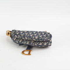 Christian Dior Mini Saddle Oblique Blue Christian Dior Mini Saddle Oblique Blue