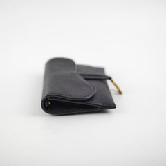 Christian Dior Saddle Wallet with Chain Black Christian Dior Saddle Wallet with Chain Black