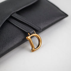 Christian Dior Saddle Wallet with Chain Black Christian Dior Saddle Wallet with Chain Black
