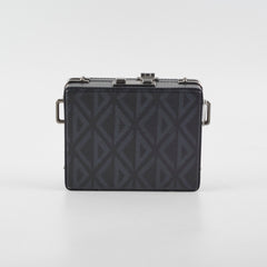 Christian Dior Mini Lock Canvas Crossbody Bag Black/Blue Christian Dior Mini Lock Canvas Crossbody Bag Black/Blue