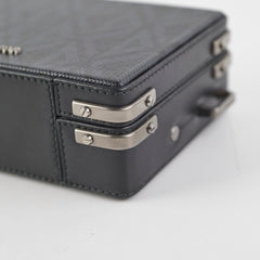 Christian Dior Mini Lock Canvas Crossbody Bag Black/Blue Christian Dior Mini Lock Canvas Crossbody Bag Black/Blue