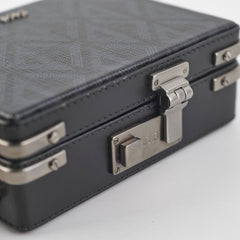 Christian Dior Mini Lock Canvas Crossbody Bag Black/Blue Christian Dior Mini Lock Canvas Crossbody Bag Black/Blue