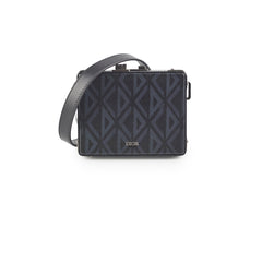 Christian Dior Mini Lock Canvas Crossbody Bag Black/Blue Christian Dior Mini Lock Canvas Crossbody Bag Black/Blue