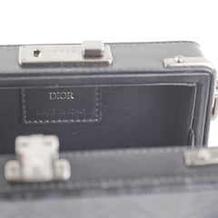 Christian Dior Mini Lock Canvas Crossbody Bag Black/Blue Christian Dior Mini Lock Canvas Crossbody Bag Black/Blue