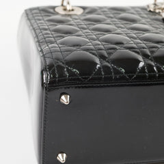 Christian Dior Medium Lady Dior Patent Black Christian Dior Medium Lady Dior Patent Black