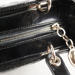 Christian Dior Medium Lady Dior Patent Black Christian Dior Medium Lady Dior Patent Black