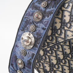 Christian Dior Medium Oblique Saddle Bag Navy Christian Dior Medium Oblique Saddle Bag Navy