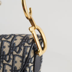 Christian Dior Medium Oblique Saddle Bag Navy Christian Dior Medium Oblique Saddle Bag Navy