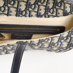Christian Dior Medium Oblique Saddle Bag Navy Christian Dior Medium Oblique Saddle Bag Navy