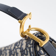 Christian Dior Oblique Saddle Bag Navy Christian Dior Oblique Saddle Bag Navy