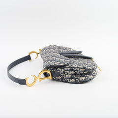 Christian Dior Oblique Saddle Bag Navy Christian Dior Oblique Saddle Bag Navy