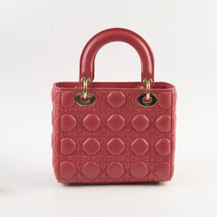 Christian Dior Small Lambskin Lady Dior Dark Pink Christian Dior Small Lambskin Lady Dior Dark Pink
